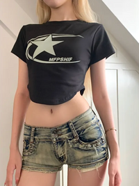 Thumbnail for Vintage Star Graphic Crop Top