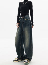 Thumbnail for High Waist Washed Jeans