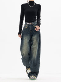 Thumbnail for High Waist Washed Jeans